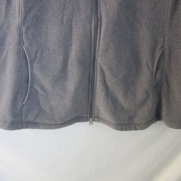 Lands End Fleece Vest Gray Therma Check Cozy Winter Outdoor Womens Plus Size XL - Picture 2 of 5
